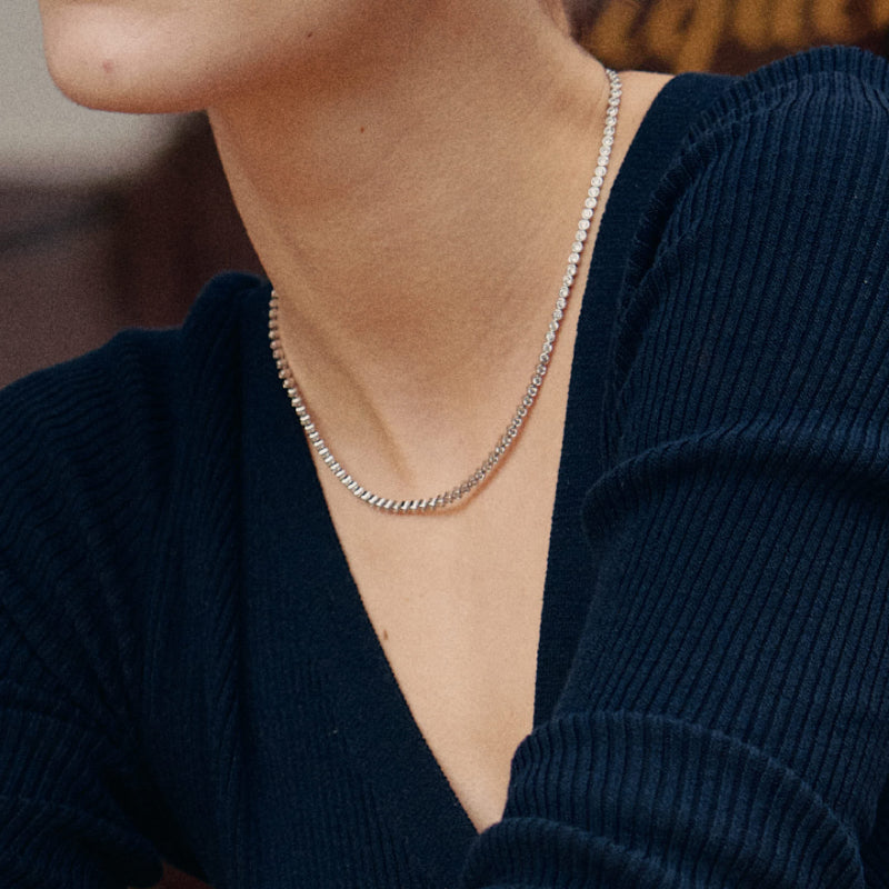 Silver Sugar Tennis Necklace