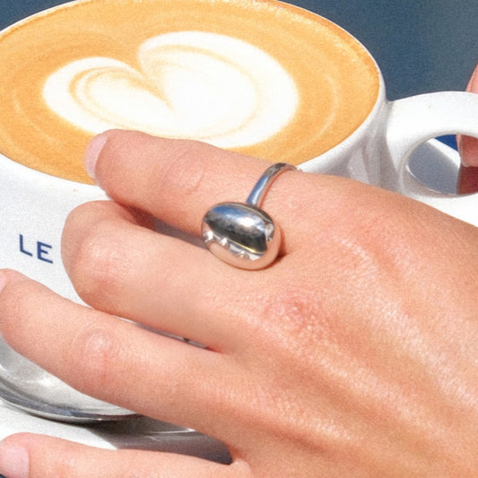 Silver Coffee Bean Ring