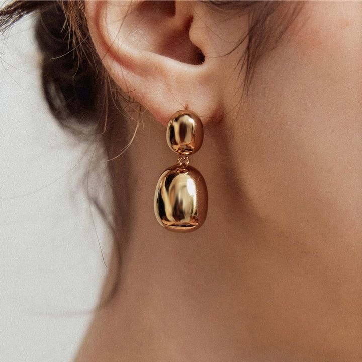 Gold Coffee Bean Earrings