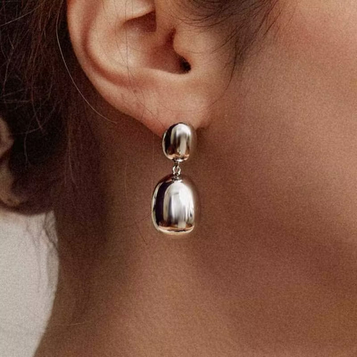 Silver Coffee Bean Earrings
