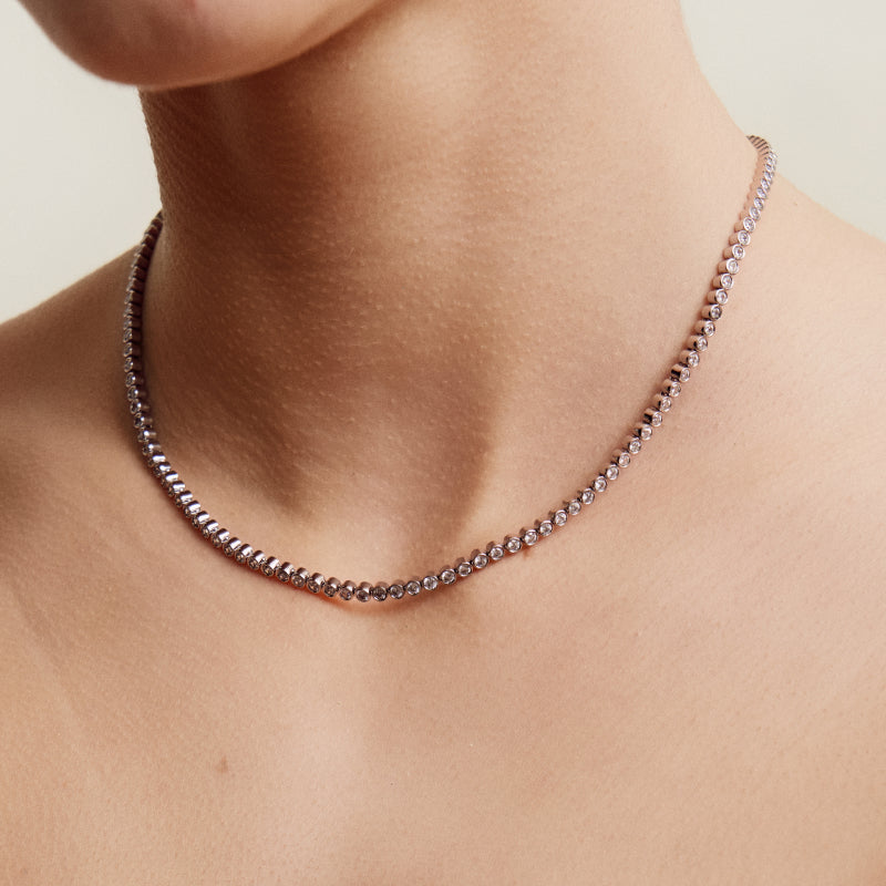 Silver Sugar Tennis Necklace