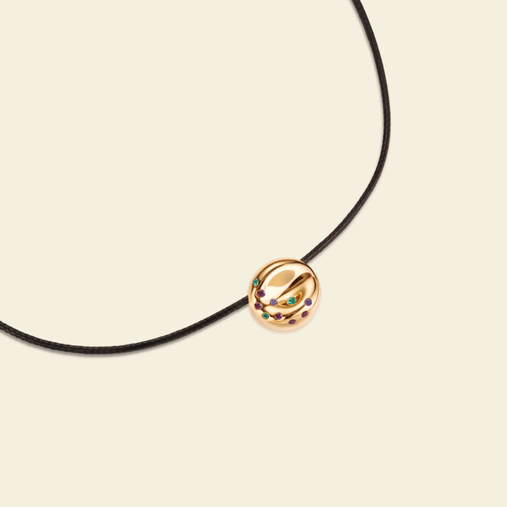 Gold Bagel Cord Necklace