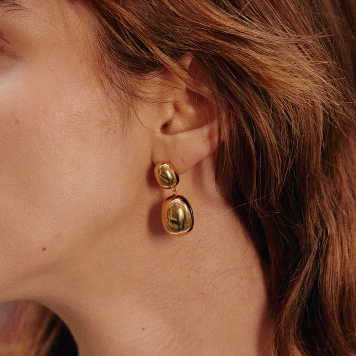 Gold Coffee Bean Earrings