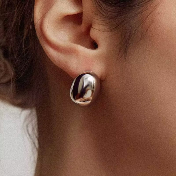 Silver Coffee Bean Studs