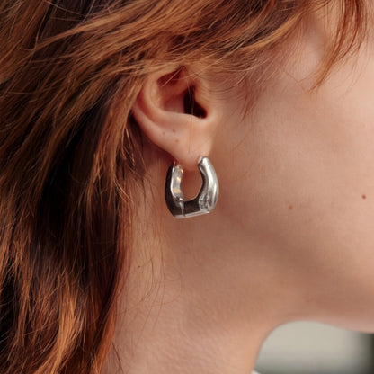 Sliver Milk Hoop Earrings