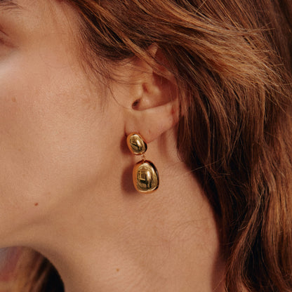 Golden Coffee Bean Earrings