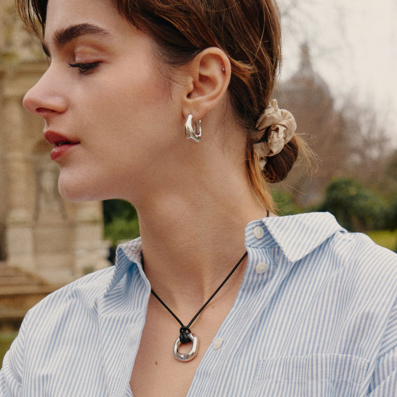 Sliver Milk Hoop Earrings