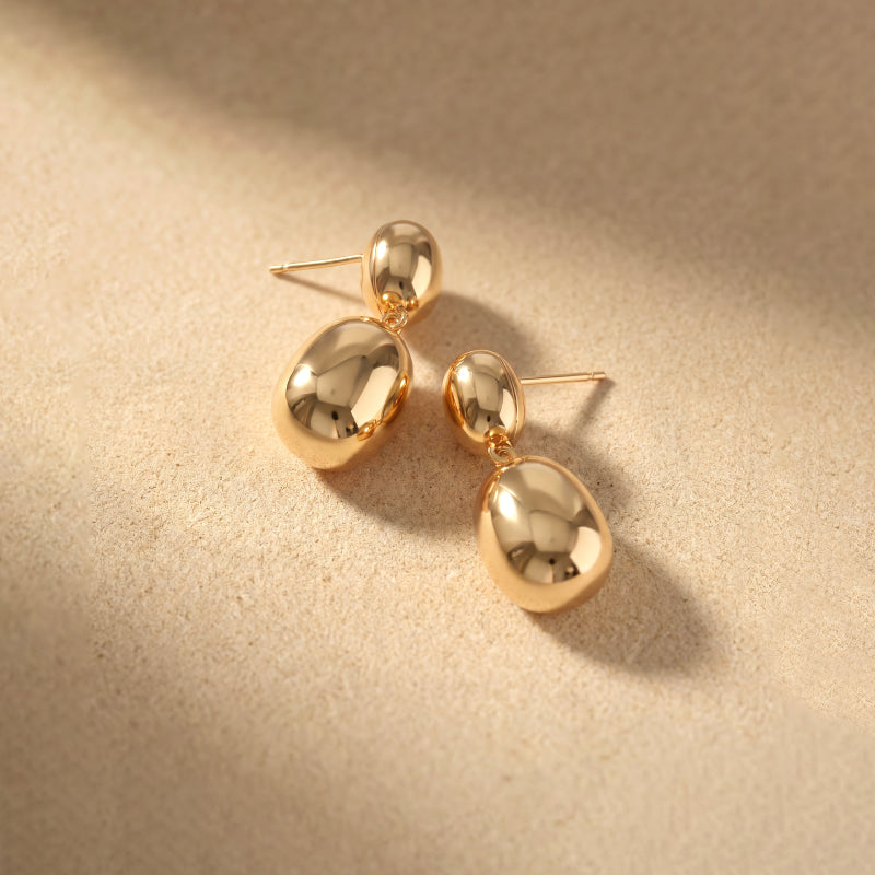 Gold Coffee Bean Earrings