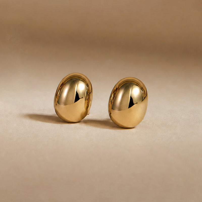 Gold Coffee Bean Studs