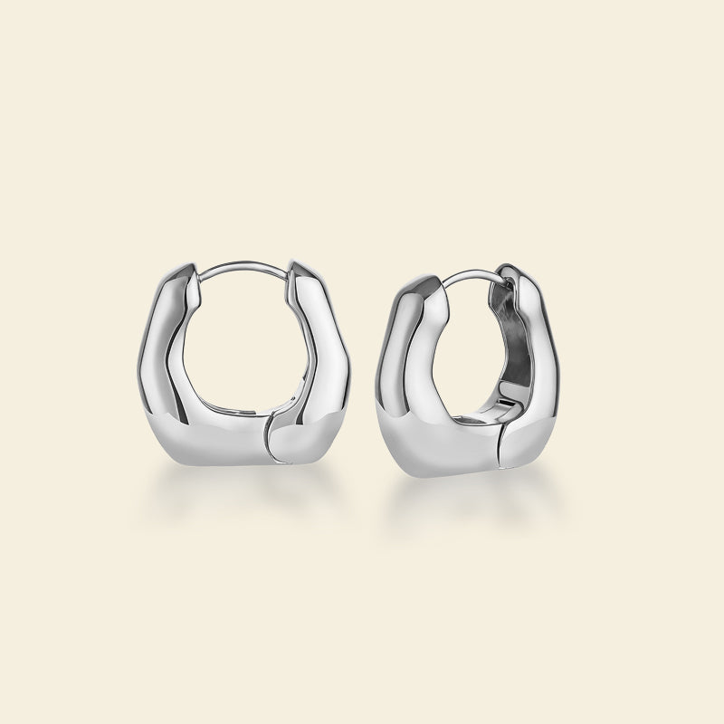 Sliver Milk Hoop Earrings