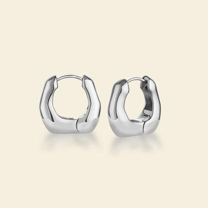 Sliver Milk Hoop Earrings