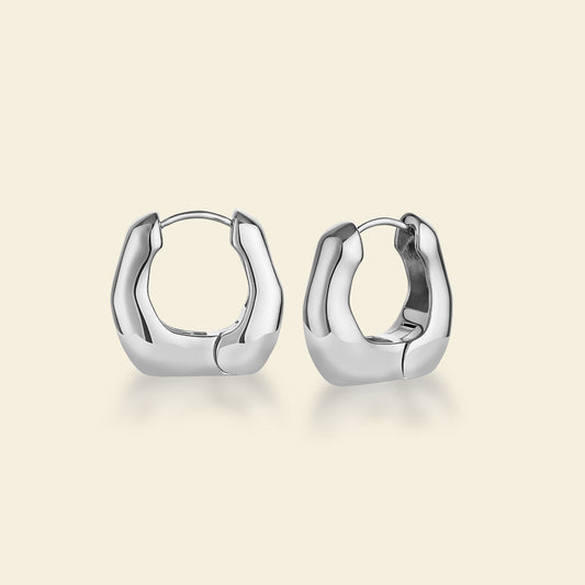 Sliver Milk Hoop Earrings