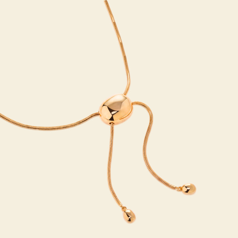 Gold Coffee Bean Tassel Necklace