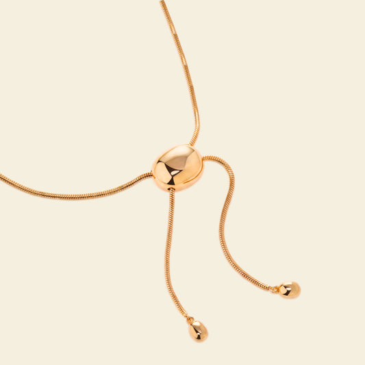 Gold Coffee Bean Tassel Necklace