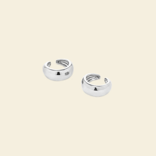 Silver Coffee Bean Ear Cuffs