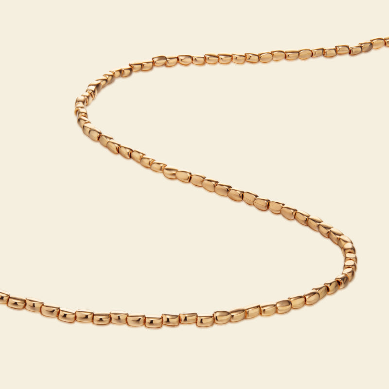 Gold Coffee Bean Chain Necklace