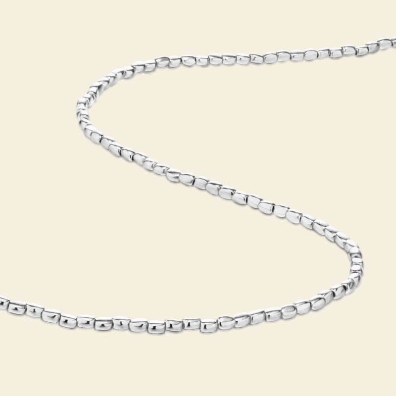 Silver Coffee Bean Chain Necklace