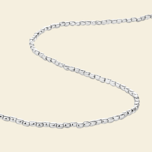 Silver Coffee Bean Chain Necklace
