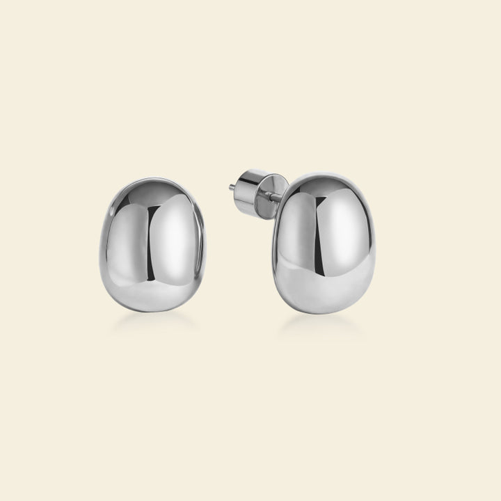 Silver Coffee Bean Studs