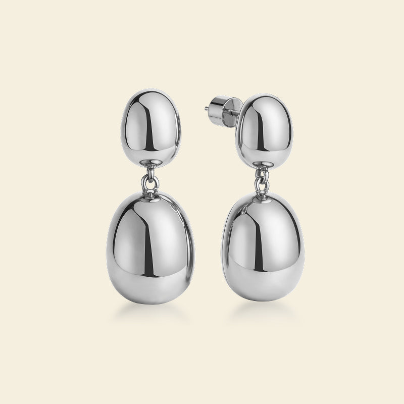 Silver Coffee Bean Earrings