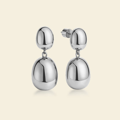 Silver Coffee Bean Earrings