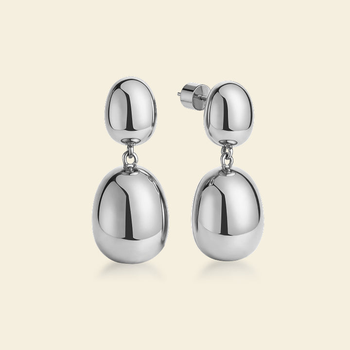 Silver Coffee Bean Earrings