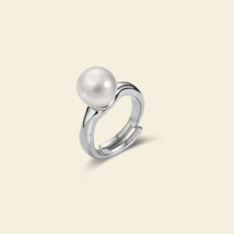 Silver Milk Pearl Ring