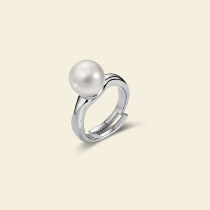 Silver Milk Pearl Ring