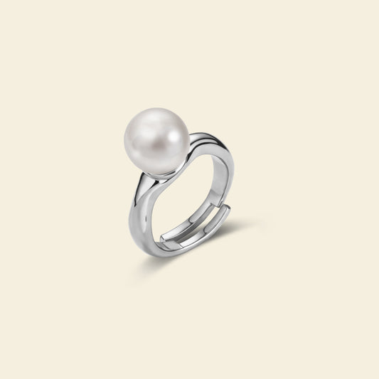 Silver Milk Pearl Ring