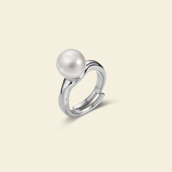 Silver Milk Pearl Ring