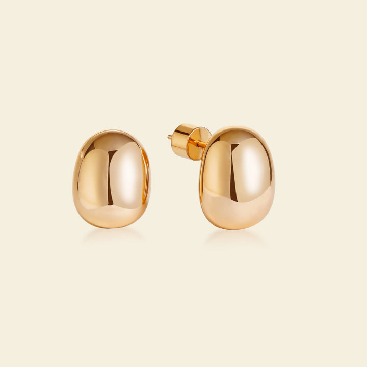 Gold Coffee Bean Studs