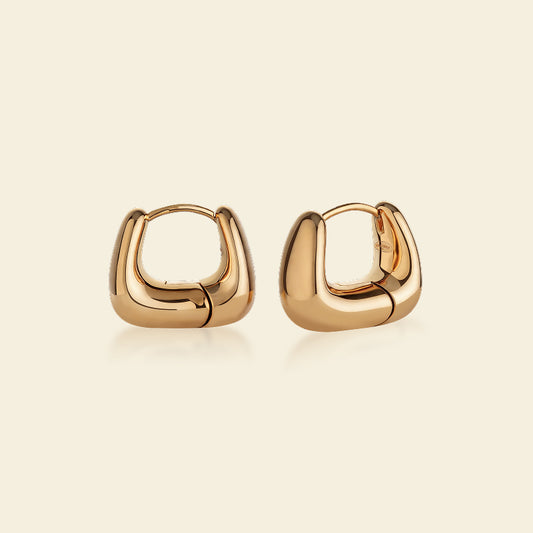Golden Coffee Mug Hoop Earrings