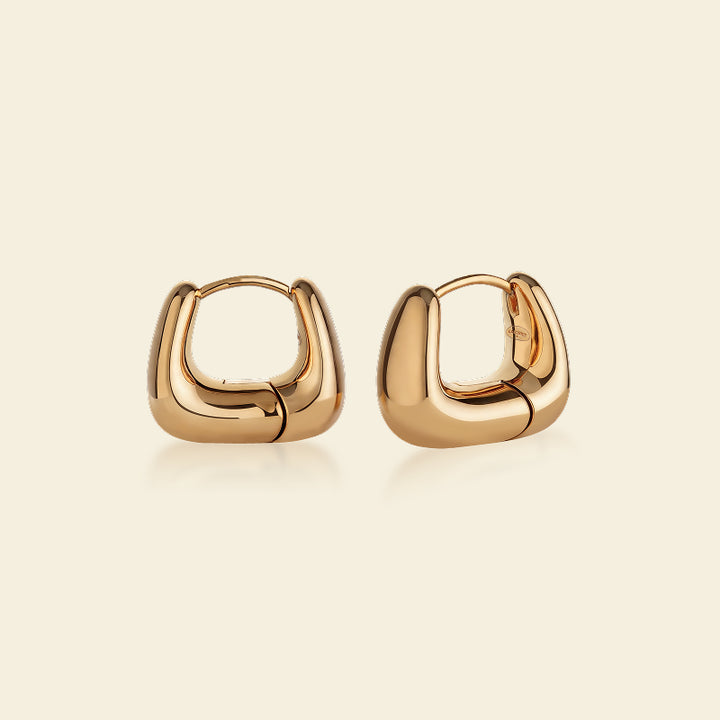 Gold Coffee Mug Hoop Earrings