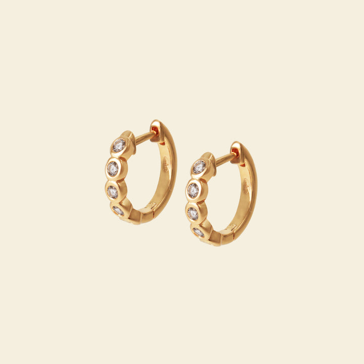 Gold Sugar Tennis Hoop Earrings