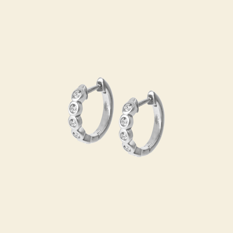 Silver Sugar Tennis Hoop Earrings