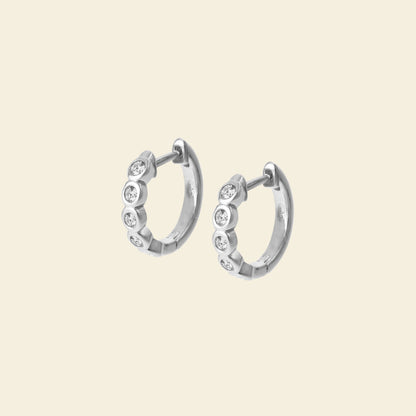 Silver Sugar Tennis Hoop Earrings