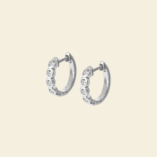 Silver Sugar Tennis Hoop Earrings