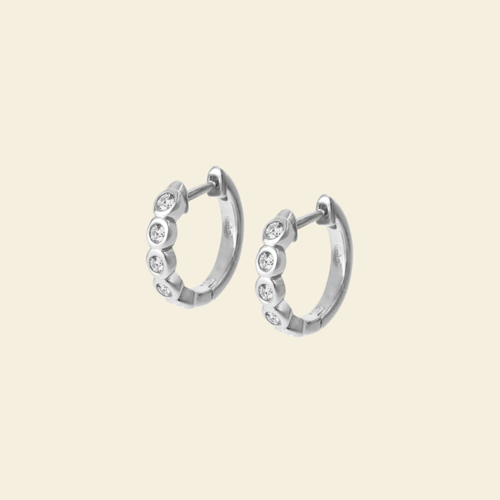 Silver Sugar Tennis Hoop Earrings