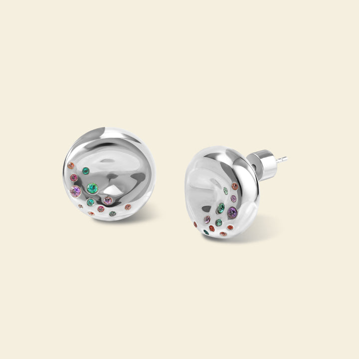 Silver Bagel Stud Earrings
