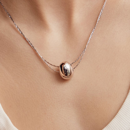 Silver Coffee Bean Necklace