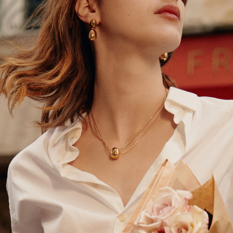 Gold Coffee Bean Necklace