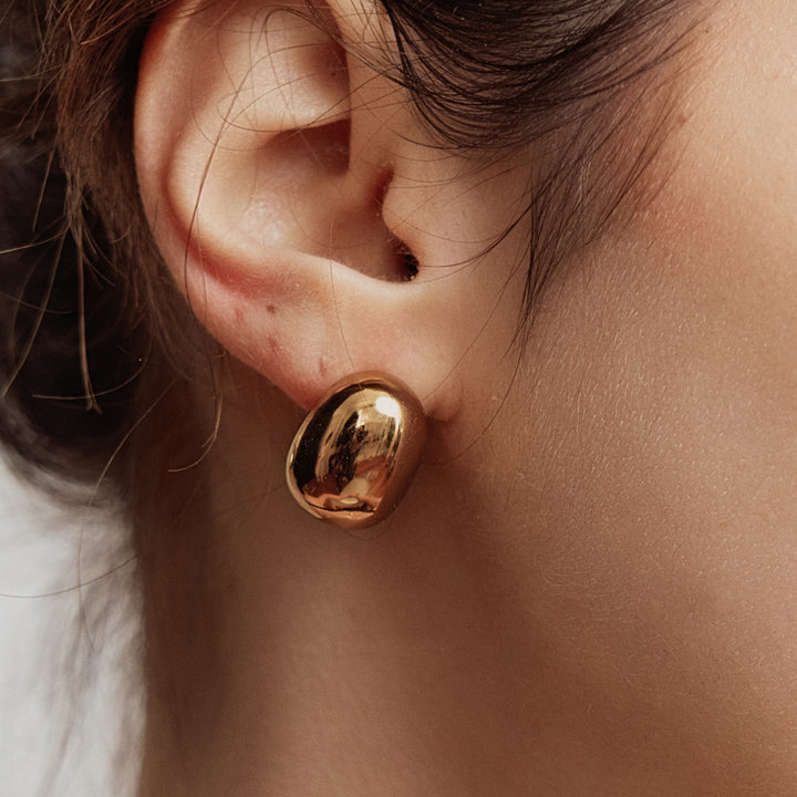 Gold Coffee Bean Studs