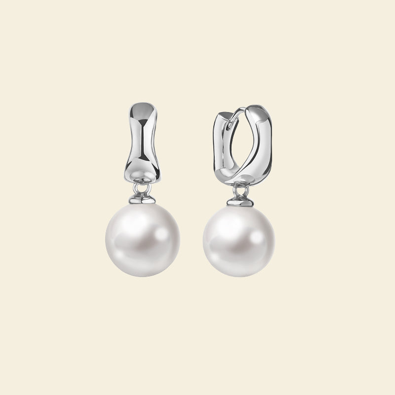 Silver Milk Pearl Earrings