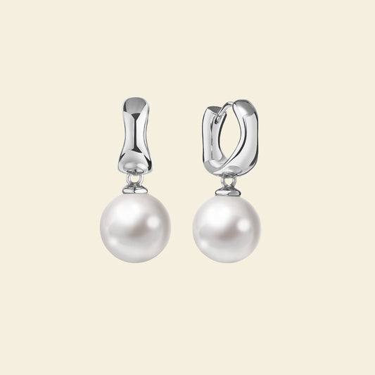 Silver Milk Pearl Earrings