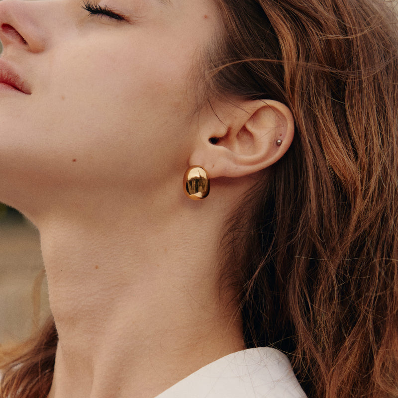 Gold Coffee Bean Studs