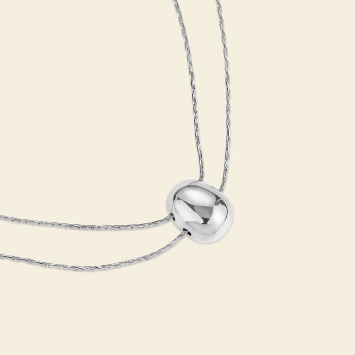 Silver Coffee Bean Necklace