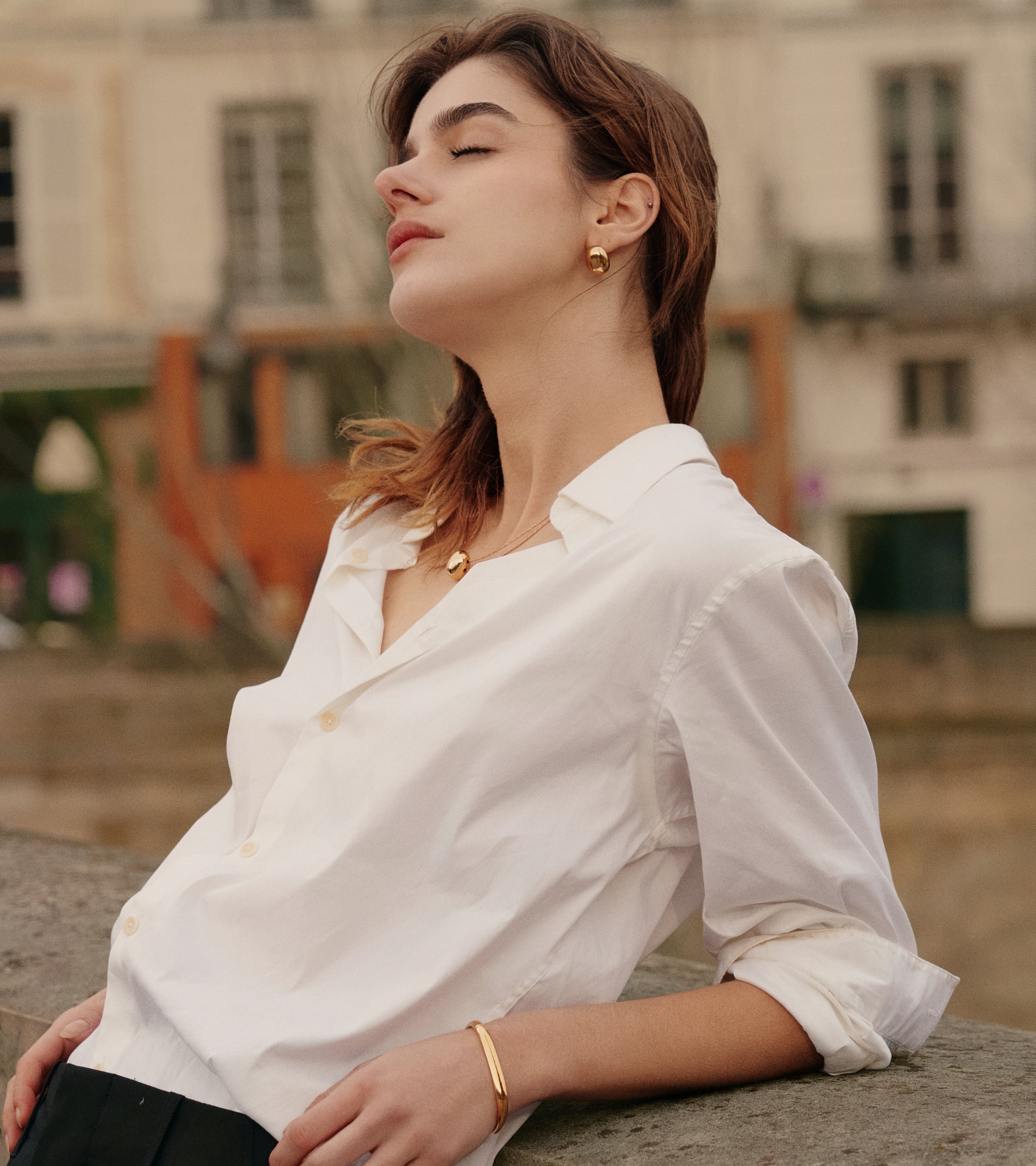 Gold Coffee Bean Studs