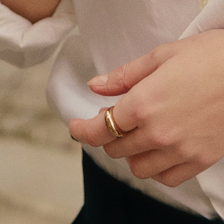 Gold Coffee Mug Ring [Middle Size]